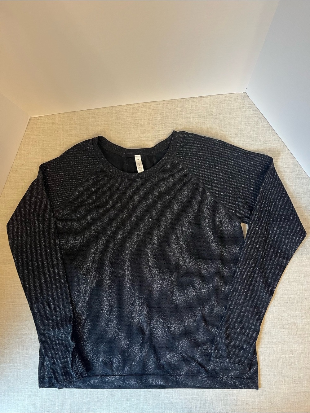 Athleta Black Sparkly Long Sleeve Crewneck